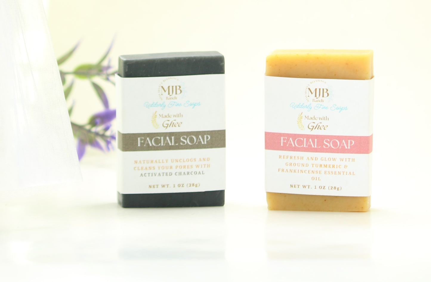Turmeric & Activated Charcoal Facial Milk Soap Duo made with Ghee
