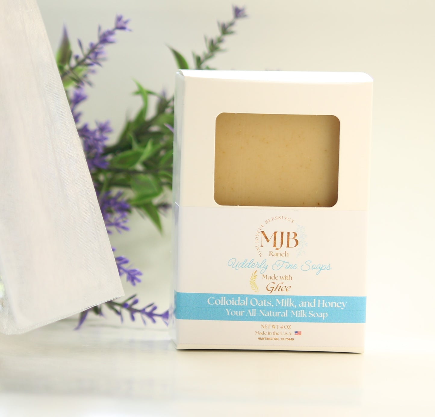 All Natural Ghee Soap made with Colloidal Oats, Milk, and Honey